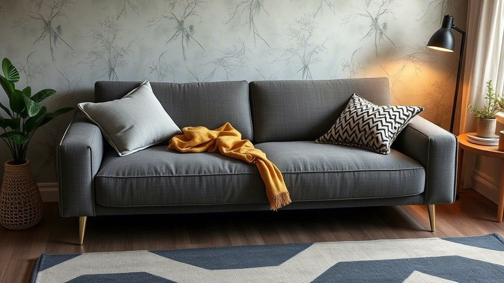 Cozy Compressed Sofa with Memory Foam filling and modern aesthetic, highlighting its comfort and style features