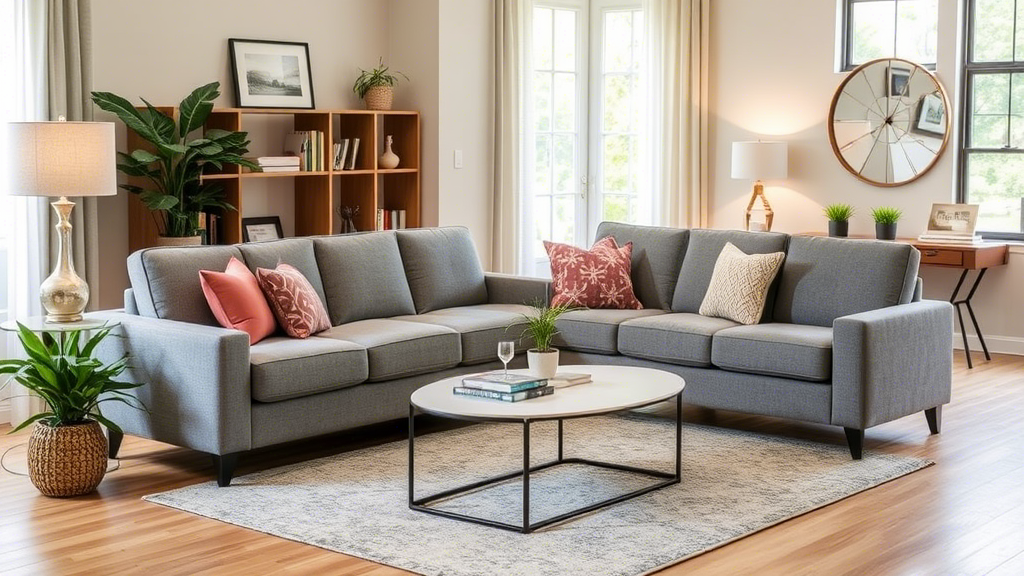 Leading memory foam sofa company showcasing their products in a cozy living room, highlighting the comfort and style of their memory foam sofas